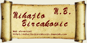 Mihajlo Birčaković vizit kartica